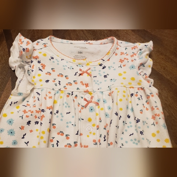 Simple Joys By Carters 3 Piece Romper Set Peach, Gray, and White Size 24 Months - Picture 13 of 15